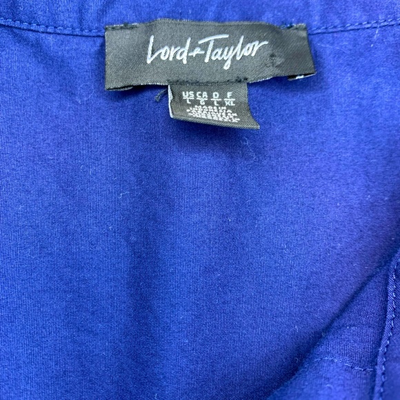 LORD & TAYLOR Women’s Navy Bell Sleeve Blouse- Large - Picture 8 of 8